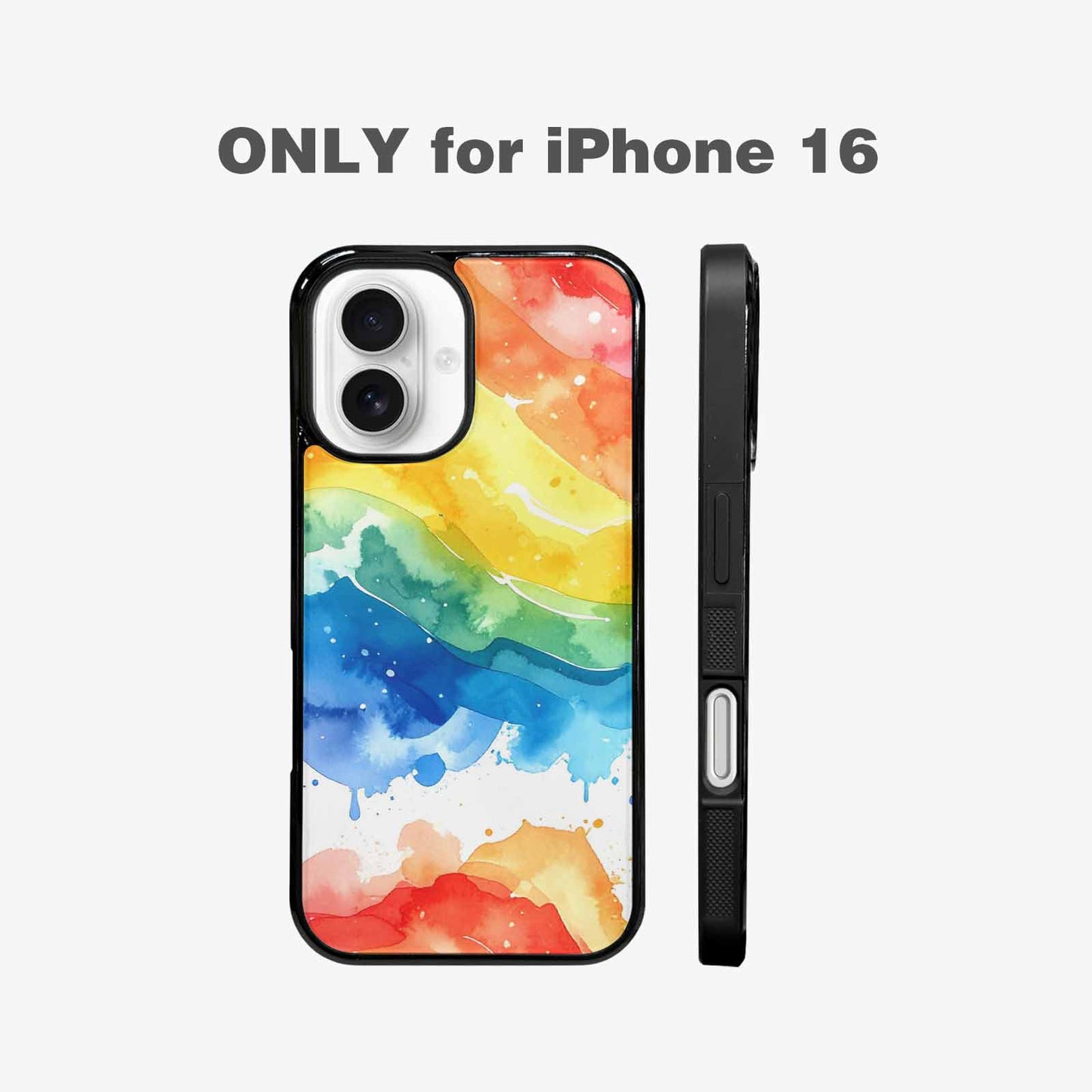 iPhone 16 Case — Watercolor Splash Abstract Pattern Seamless Repeat, Custom Phone Case