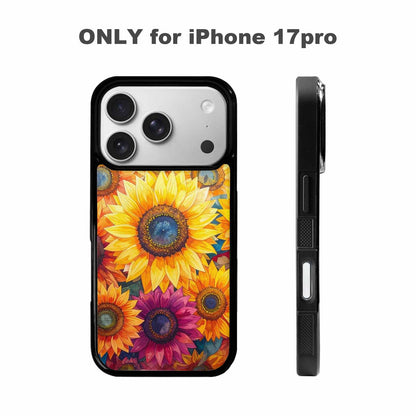 iPhone 17 Pro Case — Full Color Vibrant Sunflower Burst Floral, Custom Designed Case Cover
