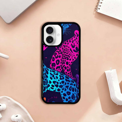 iPhone 17 Case — Leopard Print Neon Seamless Animal Print, Custom Phone Case