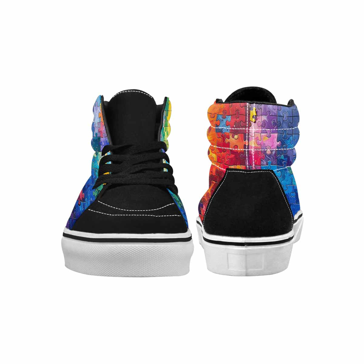 MEN'S Autism Puzzle Pieces High Top Canvas Cottagecore Sneakers