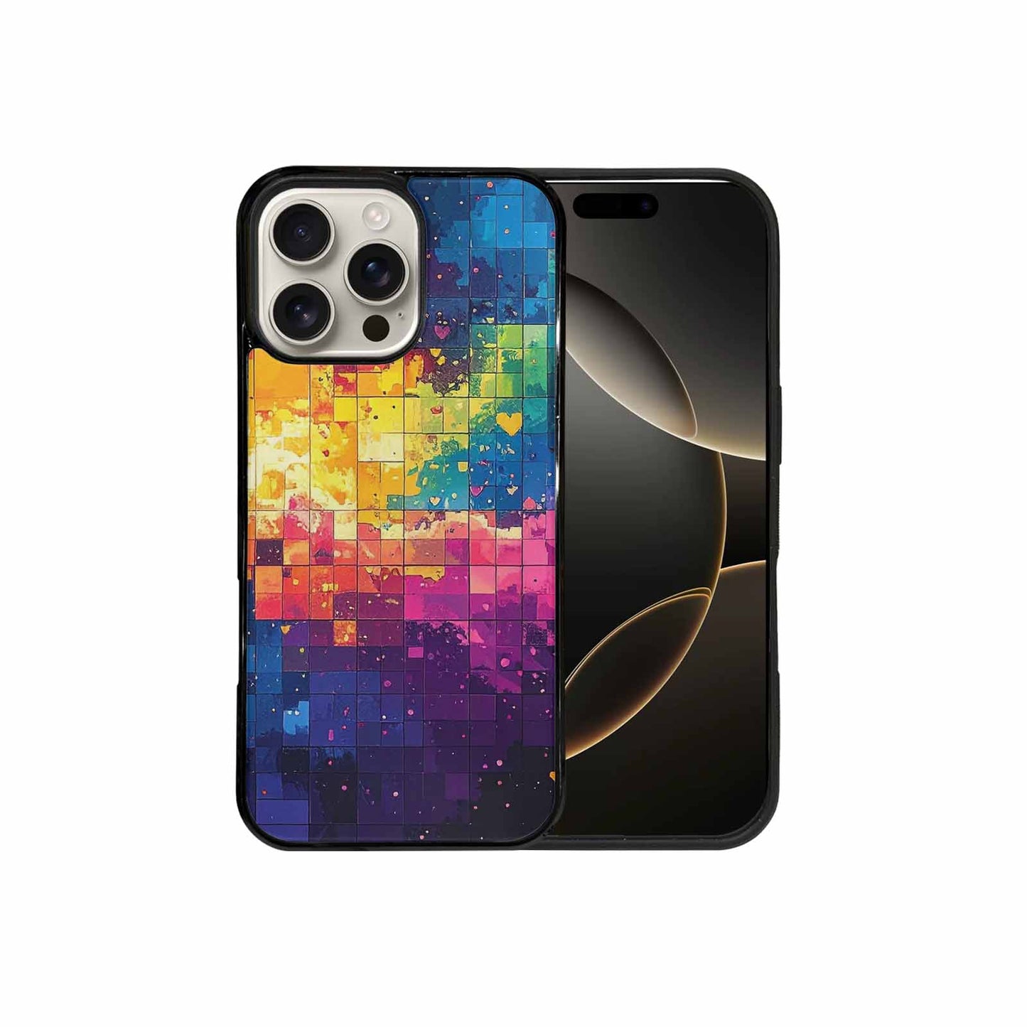 iPhone 16 Pro Max Case — Pixel Art 8 Bit Burst Pattern, Personalized Phone Case