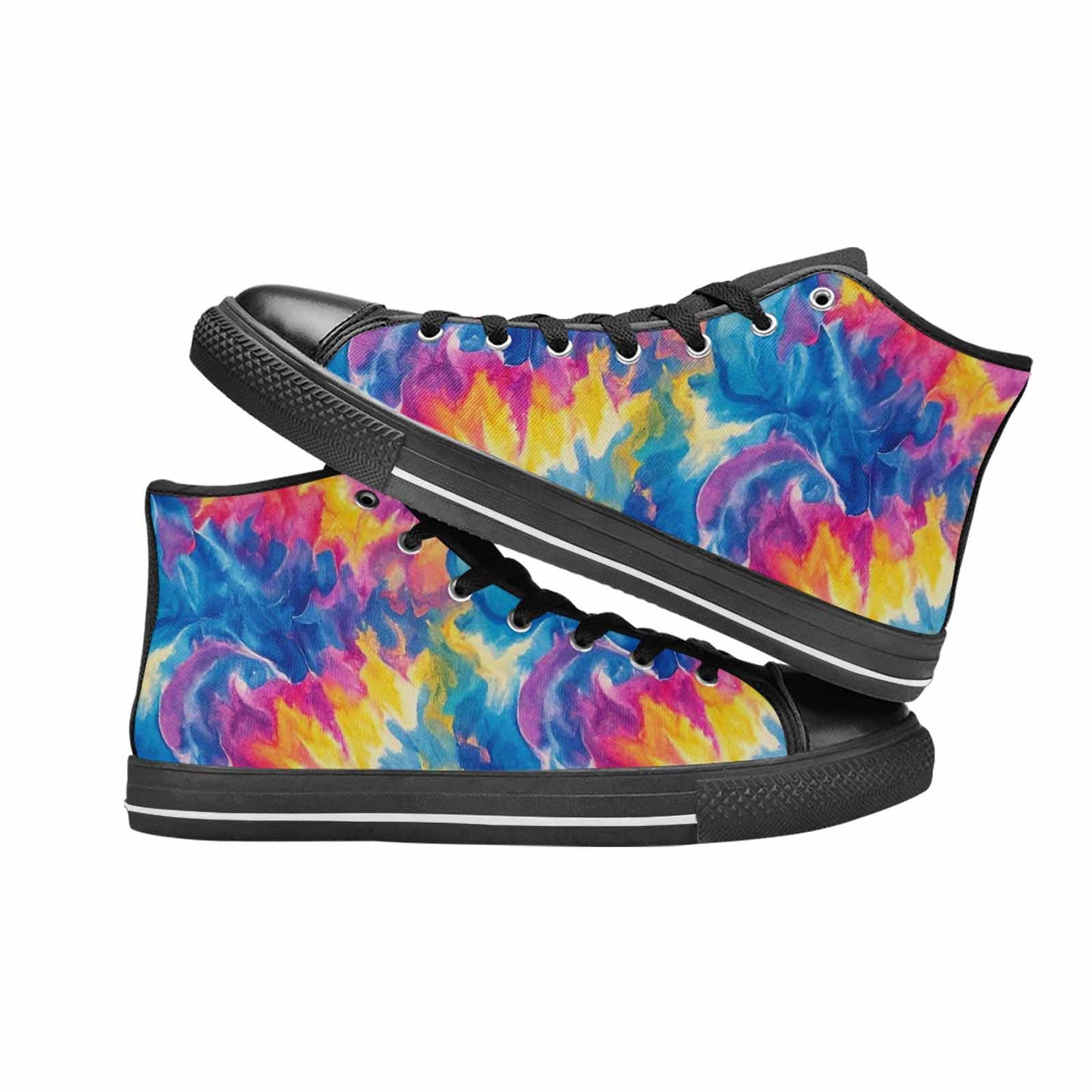 MEN'S Tie Dye Swirl High Top Canvas Neon Fantasy Sneakers