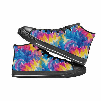 MEN'S Tie Dye Swirl High Top Canvas Neon Fantasy Sneakers