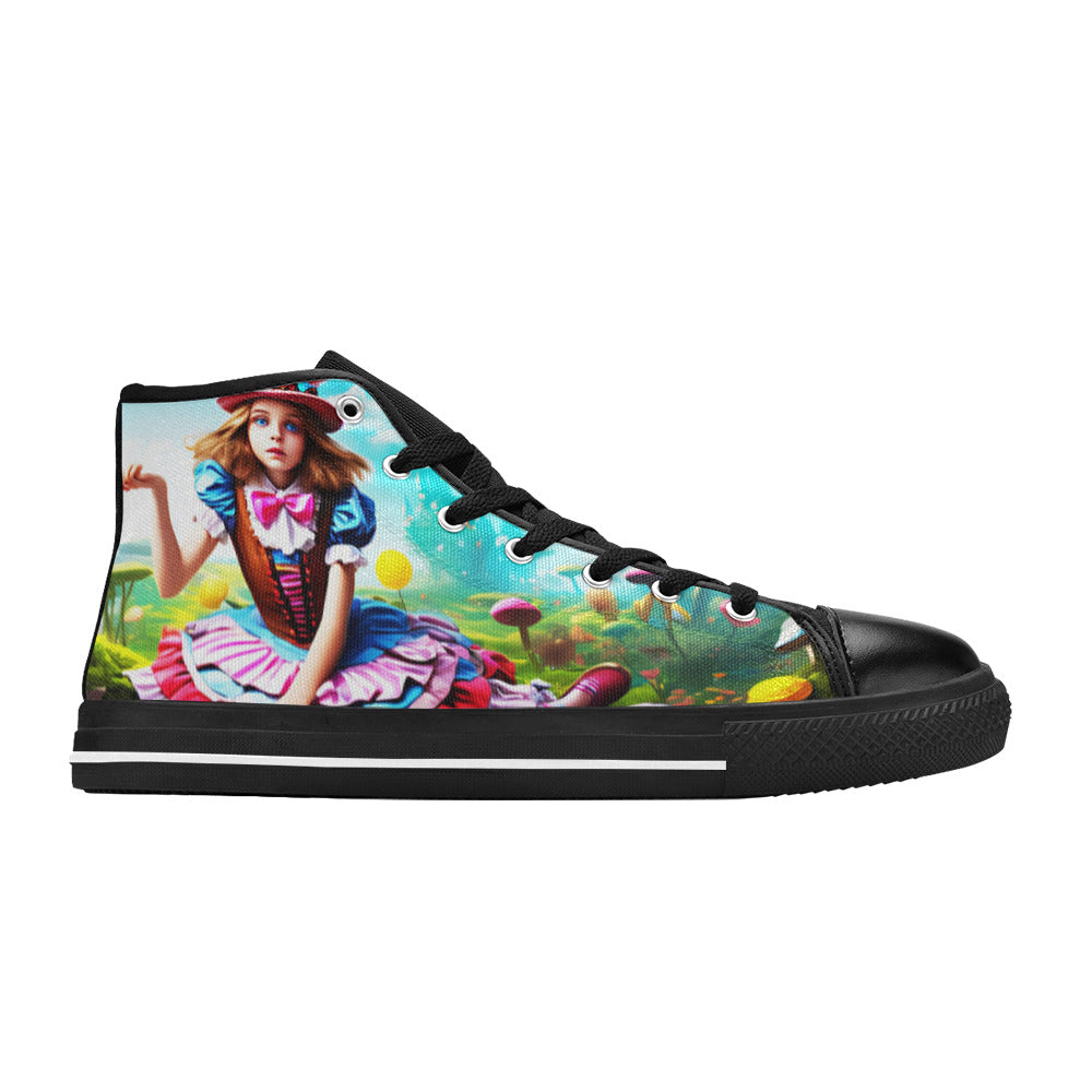 WOMEN'S Acid Creepy Wonderland Psychedelic High Top Canvas Dreamcore Shoes