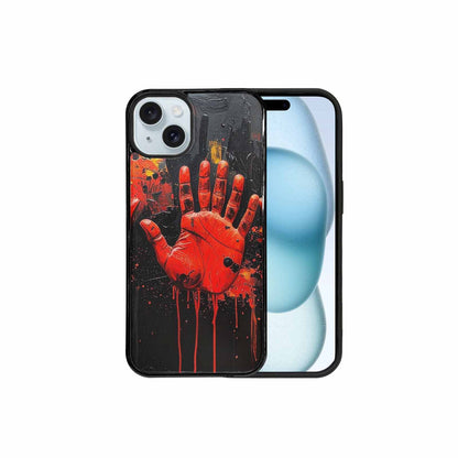 iPhone 15 Plus Case — Halloween Splatter Handprint Custom Personalized Phone, Custom Print Case Cover