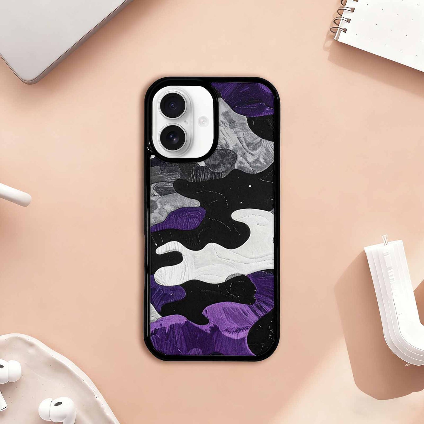iPhone 17 Case — Vivid Camo Asexual Camo, Custom Phone Case