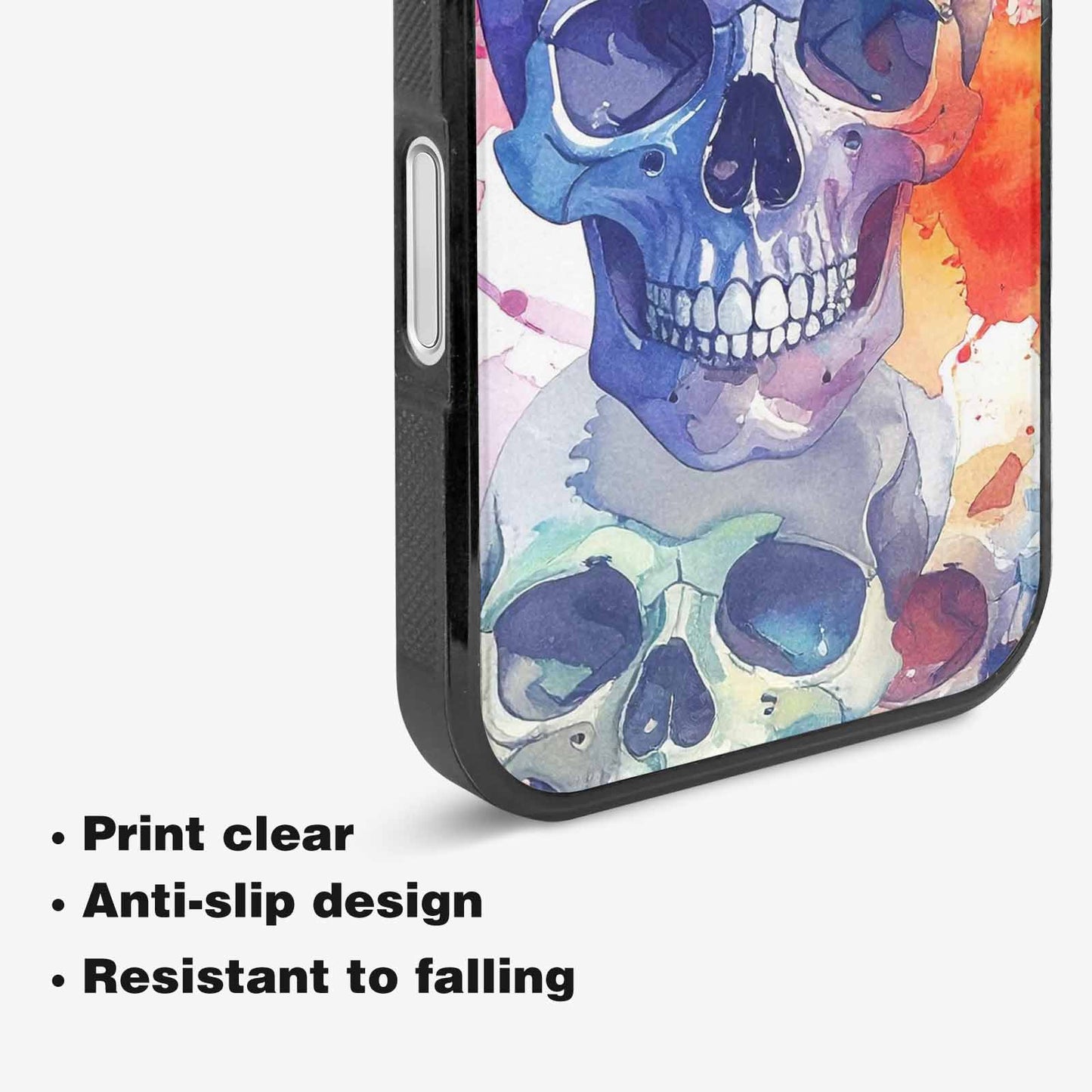 iPhone 16 Case — Kulls Watercolor Skulls Small Skull Pattern, Custom Print Case Cover