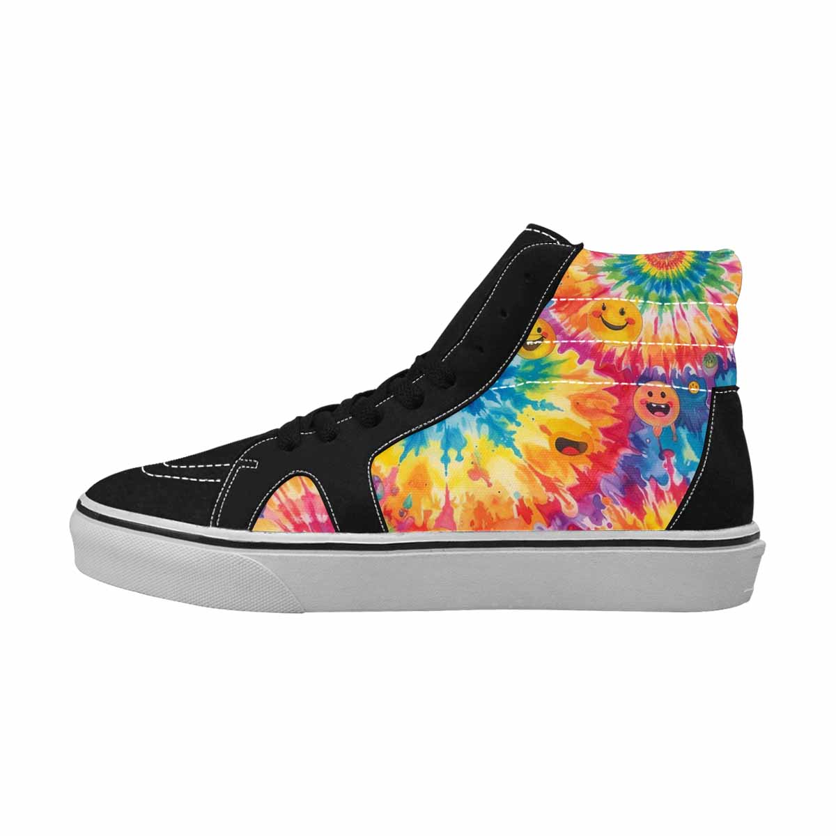 MEN'S Smiley Facessmiley Faces  High Top Canvas Cottagecore Custom Sneakers