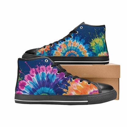 MEN'S Tie Dye Mixed Style High Top Canvas Neon Fantasy Custom Sneakers