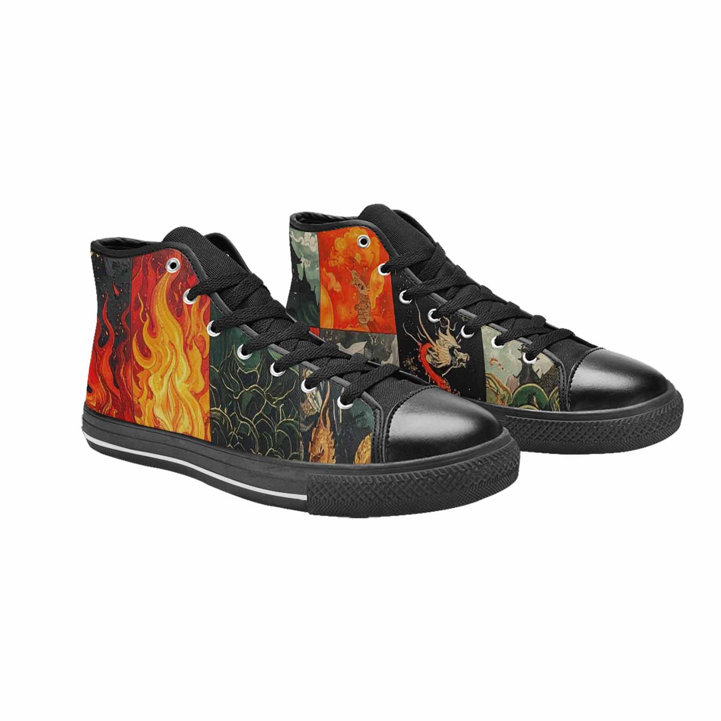 MEN'S Dragon Scale Fantasy High Top Canvas Wallpaper Art Sneakers