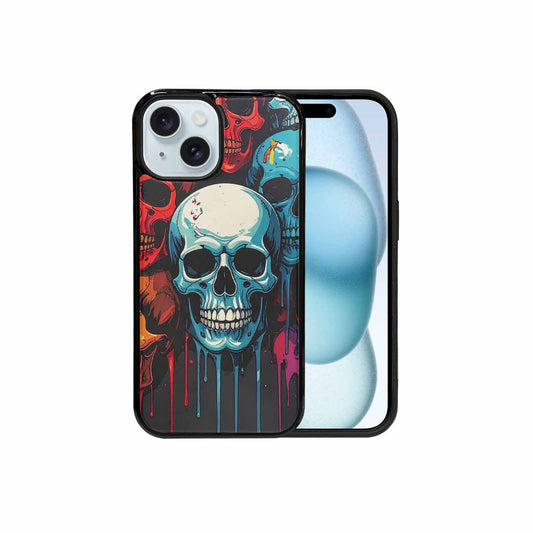 iPhone 15 Case — Many Of Skulls Collage Overlapping Art, Custom Made Phone Cover