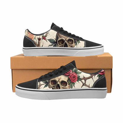 MEN'S Skulls - Roses Canvas Lace-Up Cottagecore Custom Shoes