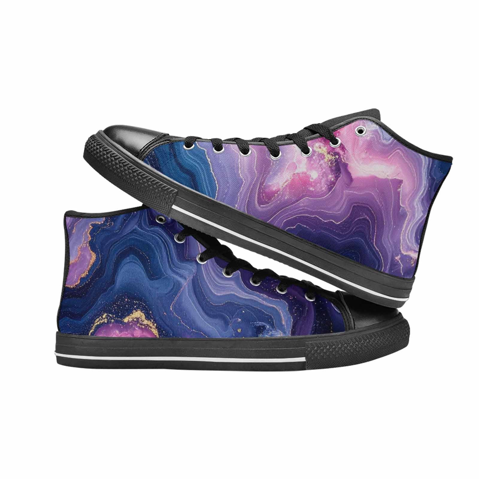 WOMEN'S Marble Galaxy High Top Canvas Wallpaper Art Sneakers