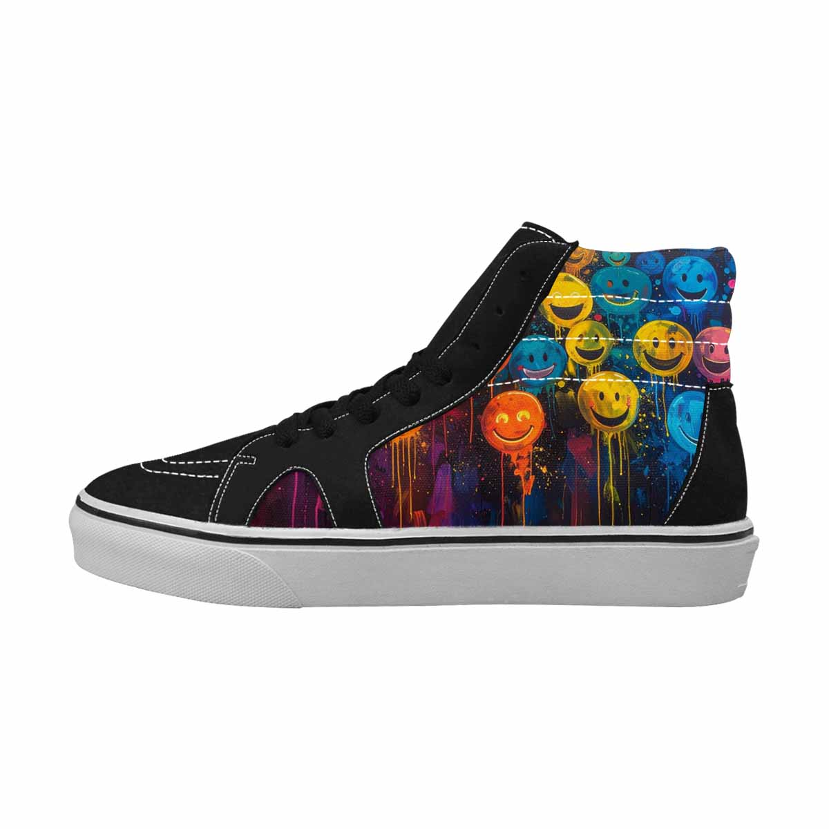 MEN'S Smiley Faces × Glow High Top Canvas Vivid Custom Sneakers