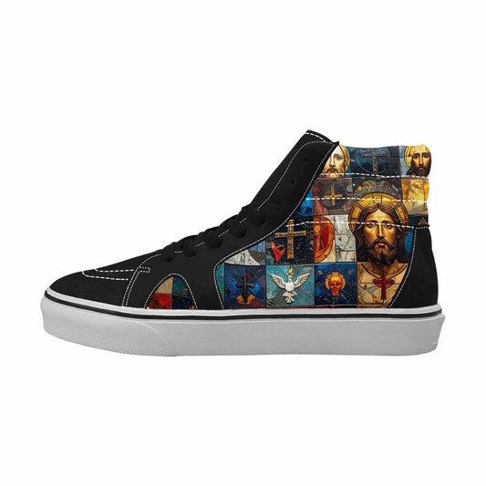 WOMEN'S Jesus Face Small High Top Canvas Grunge Shoes