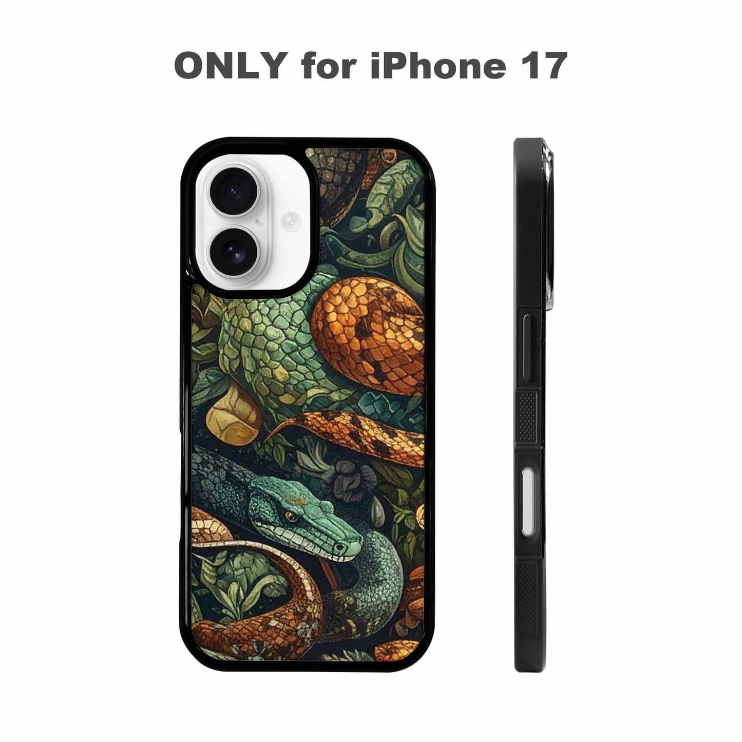 iPhone 17 Case — Small Snake Skin Reptile Original Art, Custom Print Case Cover