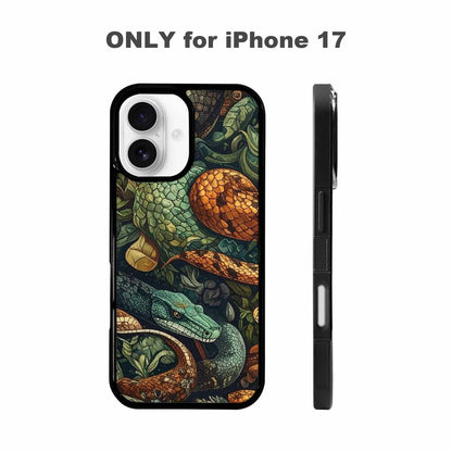 iPhone 17 Case — Small Snake Skin Reptile Original Art, Custom Print Case Cover
