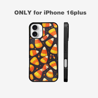 iPhone 16 Plus Case — Halloween Candy Corn, Custom Printed Phone Case