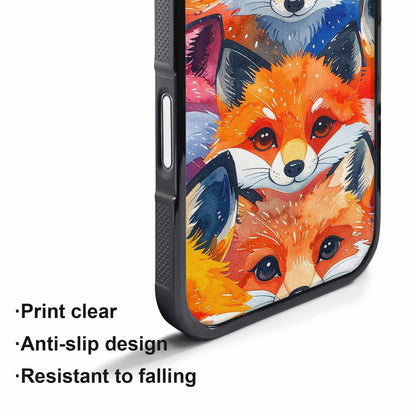 iPhone 17 Pro Max Case — Watercolor Kawaii Fox Watercolor Abstract, Custom Print Case Cover