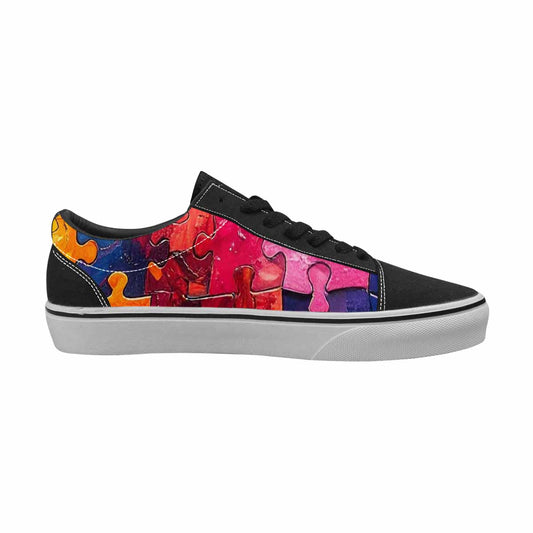 MEN'S Autism Puzzle Pieces Lace-Up Canvas Kaleidoscope Custom Sneakers