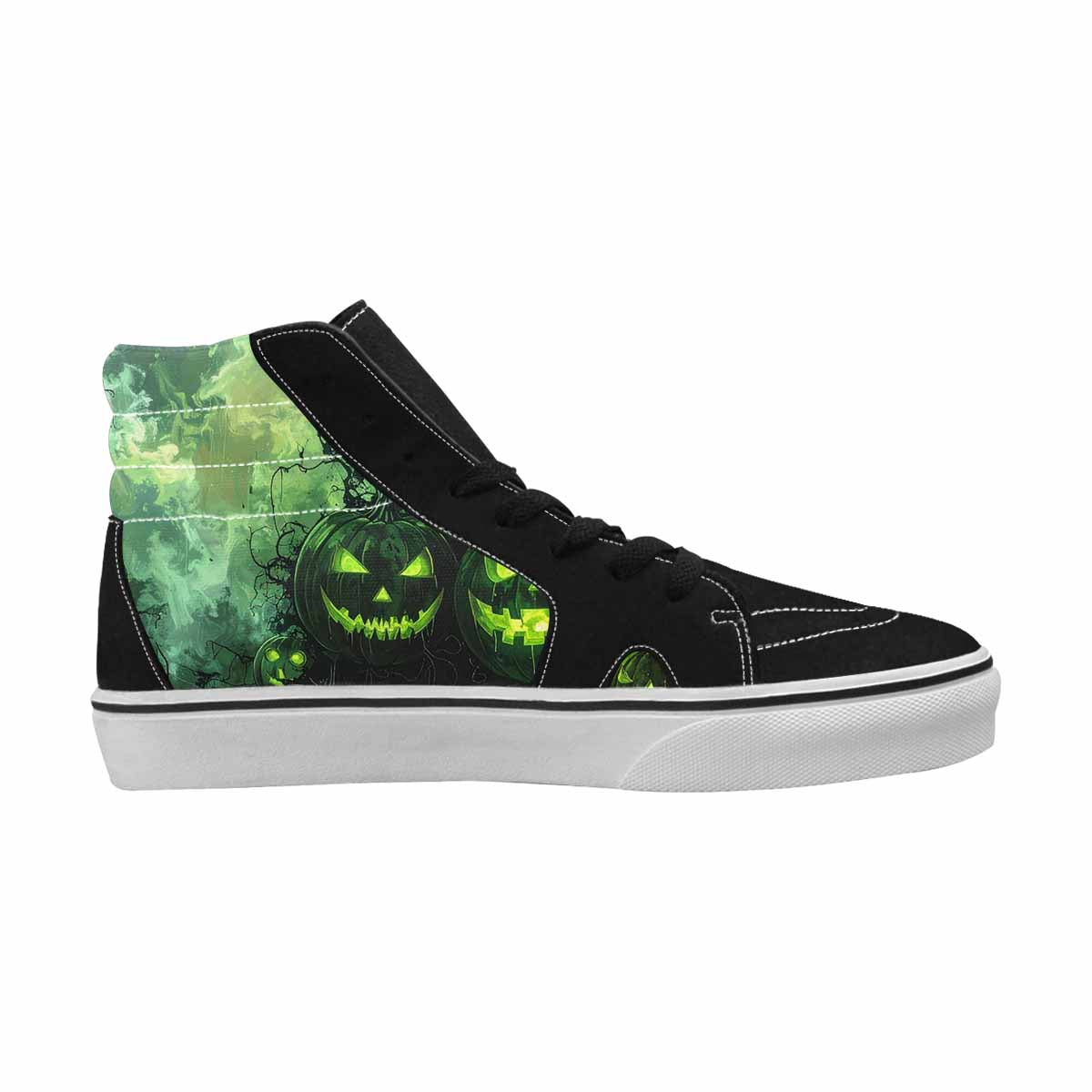 WOMEN'S Halloween Glowing Jackolantern High Top Canvas Wallpaper Art Custom Shoes