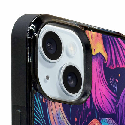 iPhone 15 Plus Case — Mushroom Psychedelic Art Seamless Pattern Vibrant, Custom Phone Case