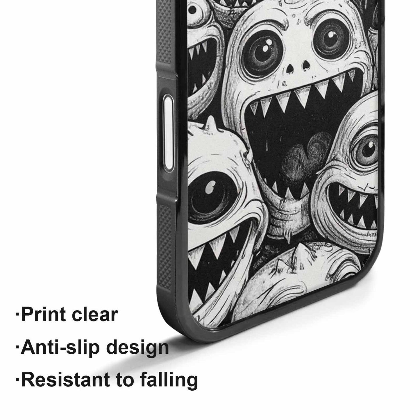iPhone 17 Case — Black And White Monster Original Art, Custom Art Phone Cover