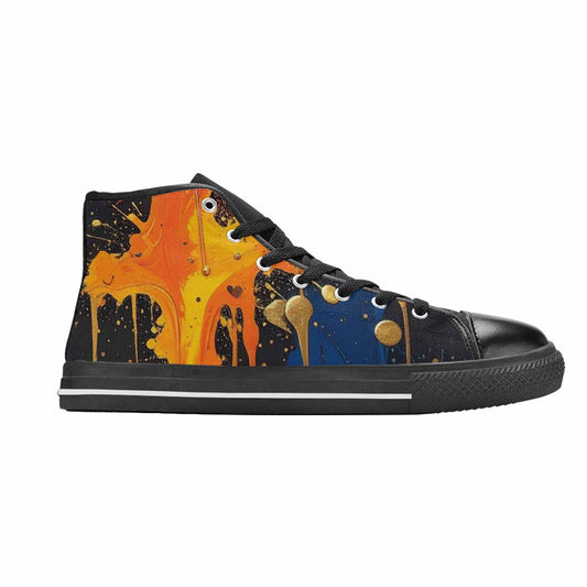 WOMEN'S Paint Splatter High Top Canvas Aesthetic Custom Sneakers