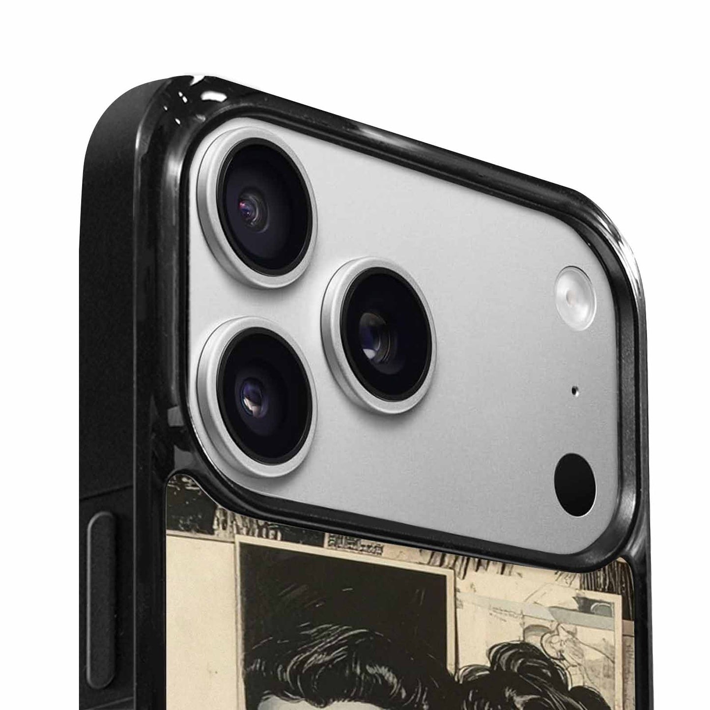 iPhone 17 Pro Case — Black And White Solid Black Retro, Personalized Phone Case