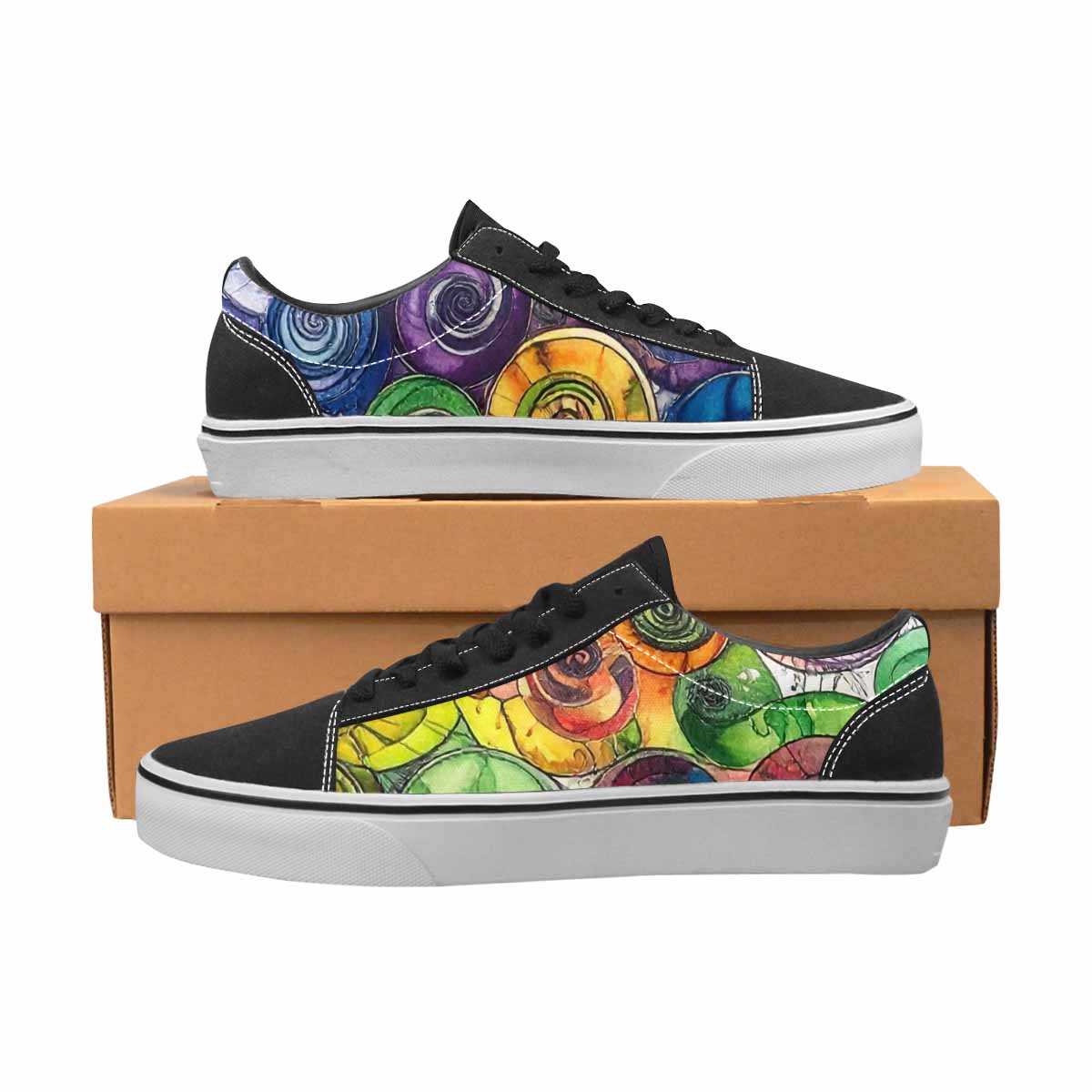 WOMEN'S Tie Lace-Up Canvas Kaleidoscope Sneakers