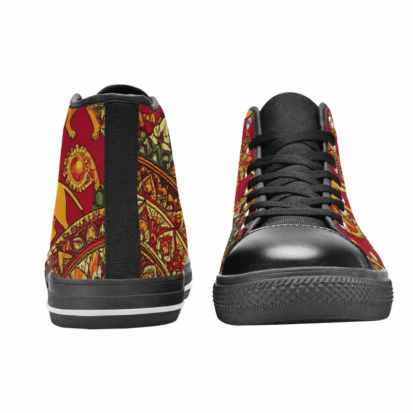 WOMEN'S Mandala Lions High Top Canvas Dark Academia Shoes