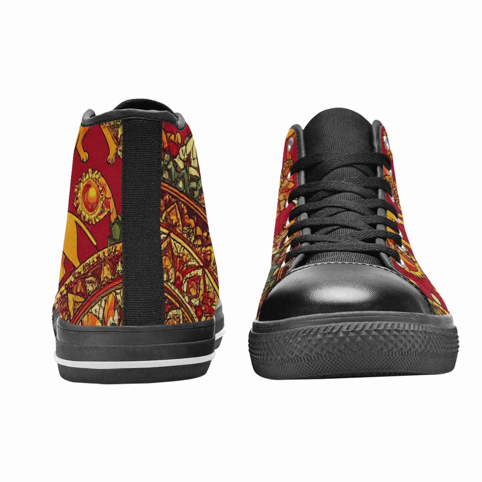 WOMEN'S Mandala Lions High Top Canvas Dark Academia Shoes