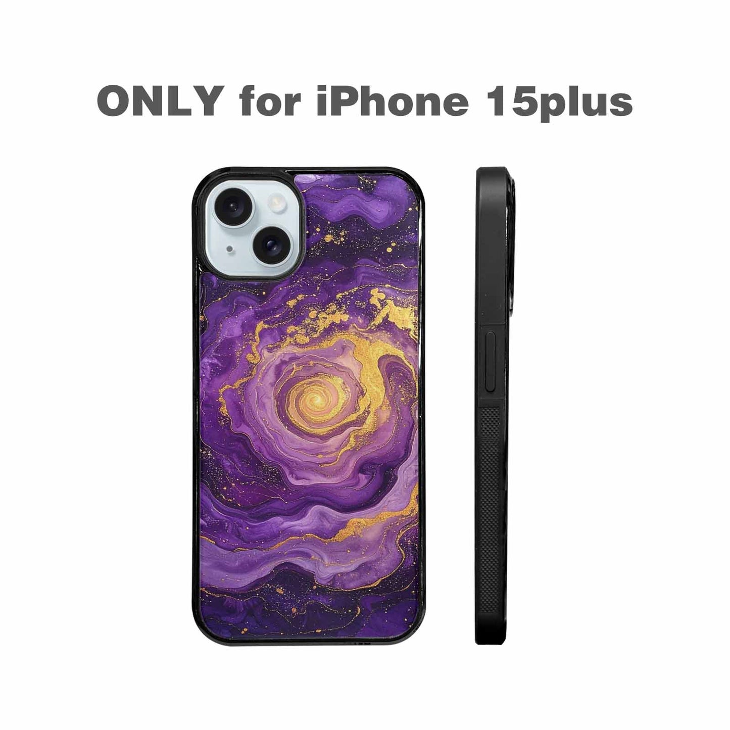 iPhone 15 Plus Case — Swirling Brushstroke Starry Night Texture Blended, Original Design Phone Case
