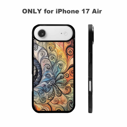 iPhone 17 Air Case — Tie Dye Swirls Black White Tie, Custom Designed Case Cover