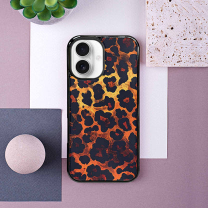 iPhone 16 Case — Leopard Print Dark Seamless Pattern Vibrant, Custom Printed Phone Case
