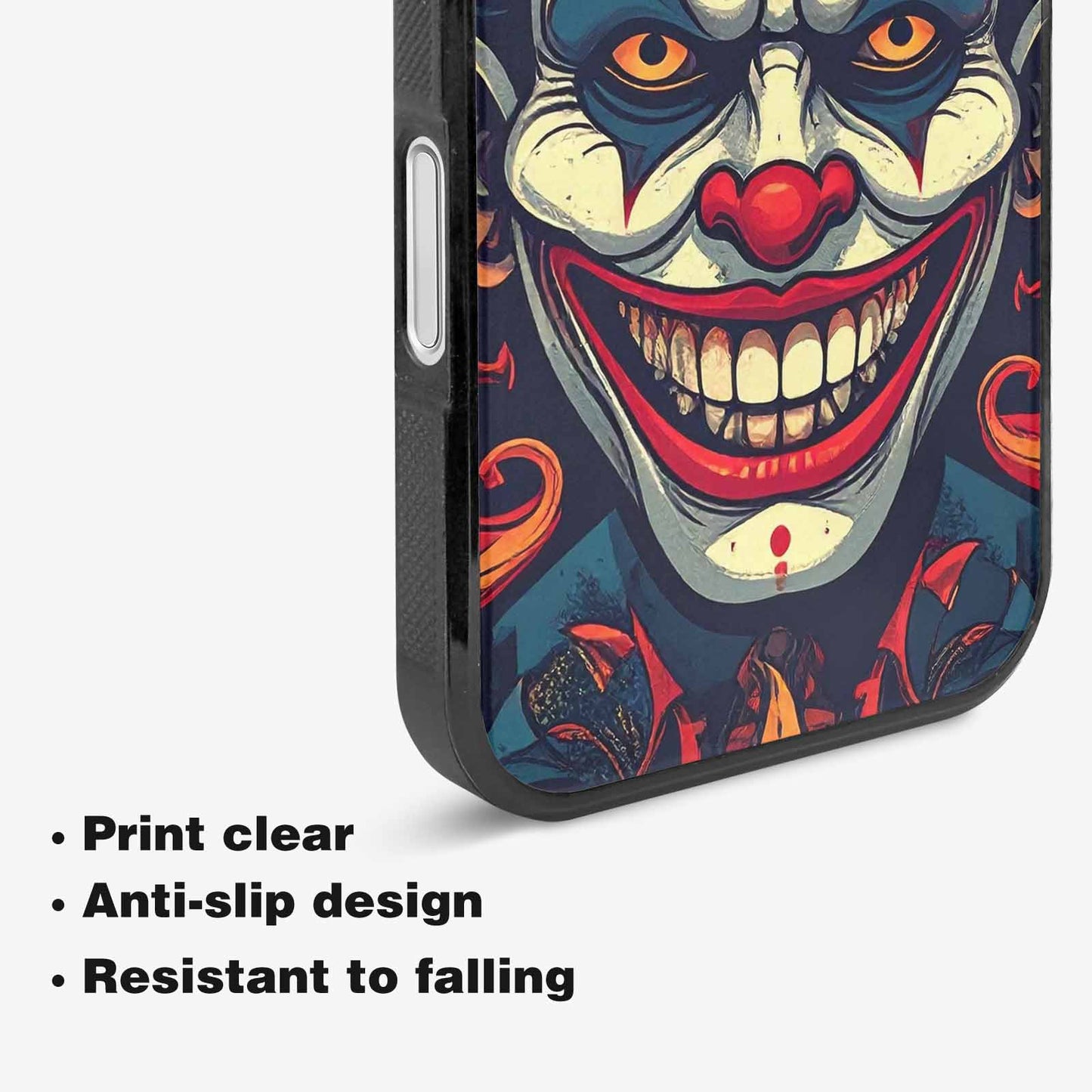 iPhone 16 Plus Case — Evil Circus Heads Faces Overlapping Patterns, Personalized Phone Case