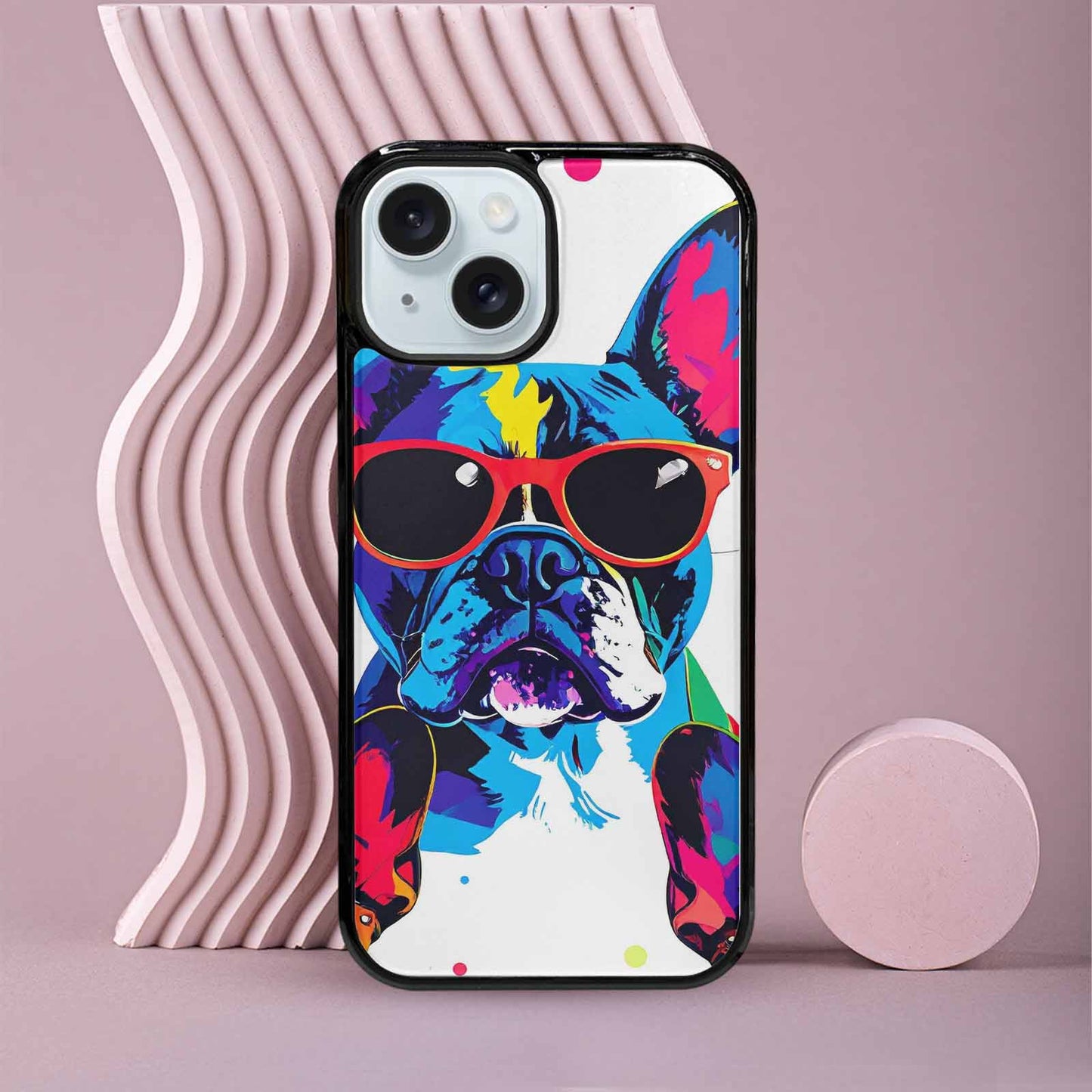 iPhone 15 Case — French Bulldog Pop Art Pattern, Personalized Phone Case
