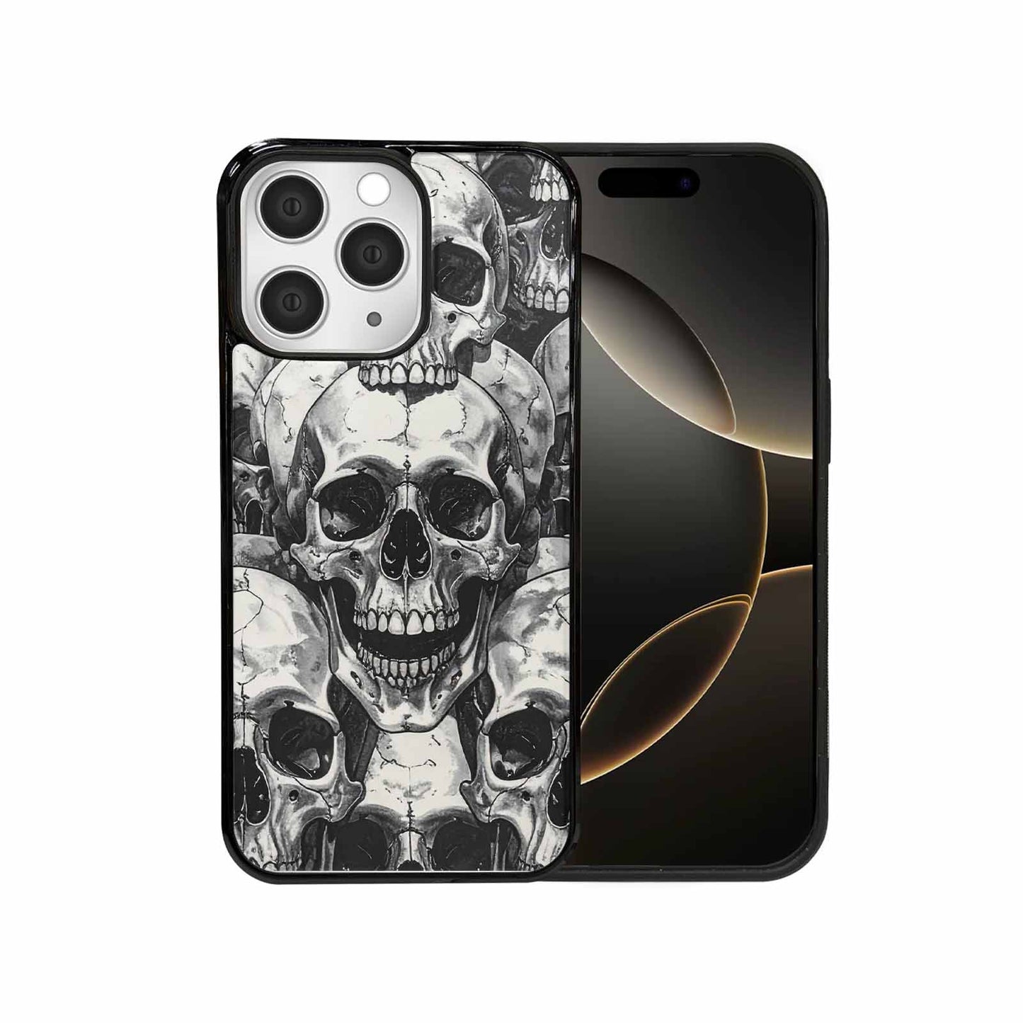 iPhone 15 Pro Max Case — Tessellated Human Skulls Custom, Custom Phone Case