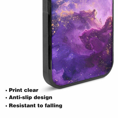 iPhone 15 Plus Case — Purple Color Tones Nebula Texture With, Personalized Phone Case