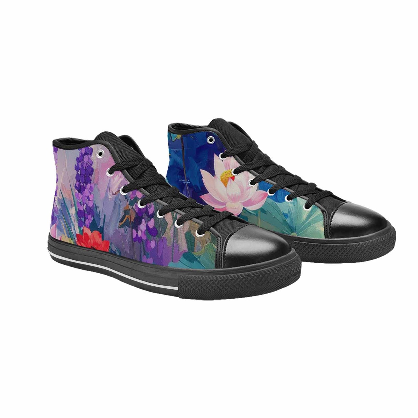 MEN'S Monet-Style Impressionist Water High Top Canvas Vivid Shoes