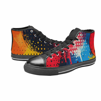 WOMEN'S Comic Book Halftone High Top Canvas Dreamcore Custom Shoes