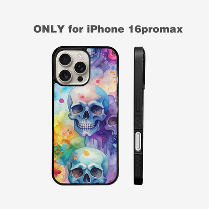 iPhone 16 Pro Max Case — Kulls Watercolor Skulls Small Skull Pattern, Customized Protective Case