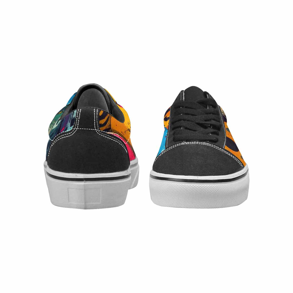 WOMEN'S Smiley Faces Lace-Up Canvas Vibrant Chaos Sneakers