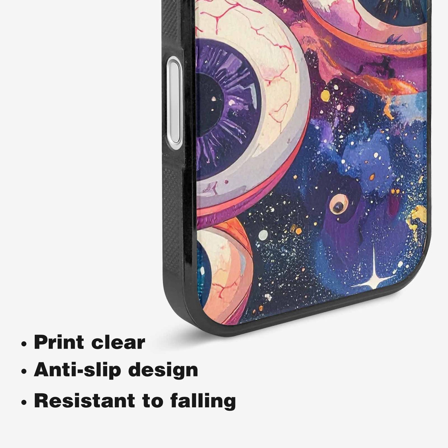 iPhone 16 Plus Case — Cartoon Eyeballs Galaxy Personalized Phone Cover, Custom Art Phone Cover