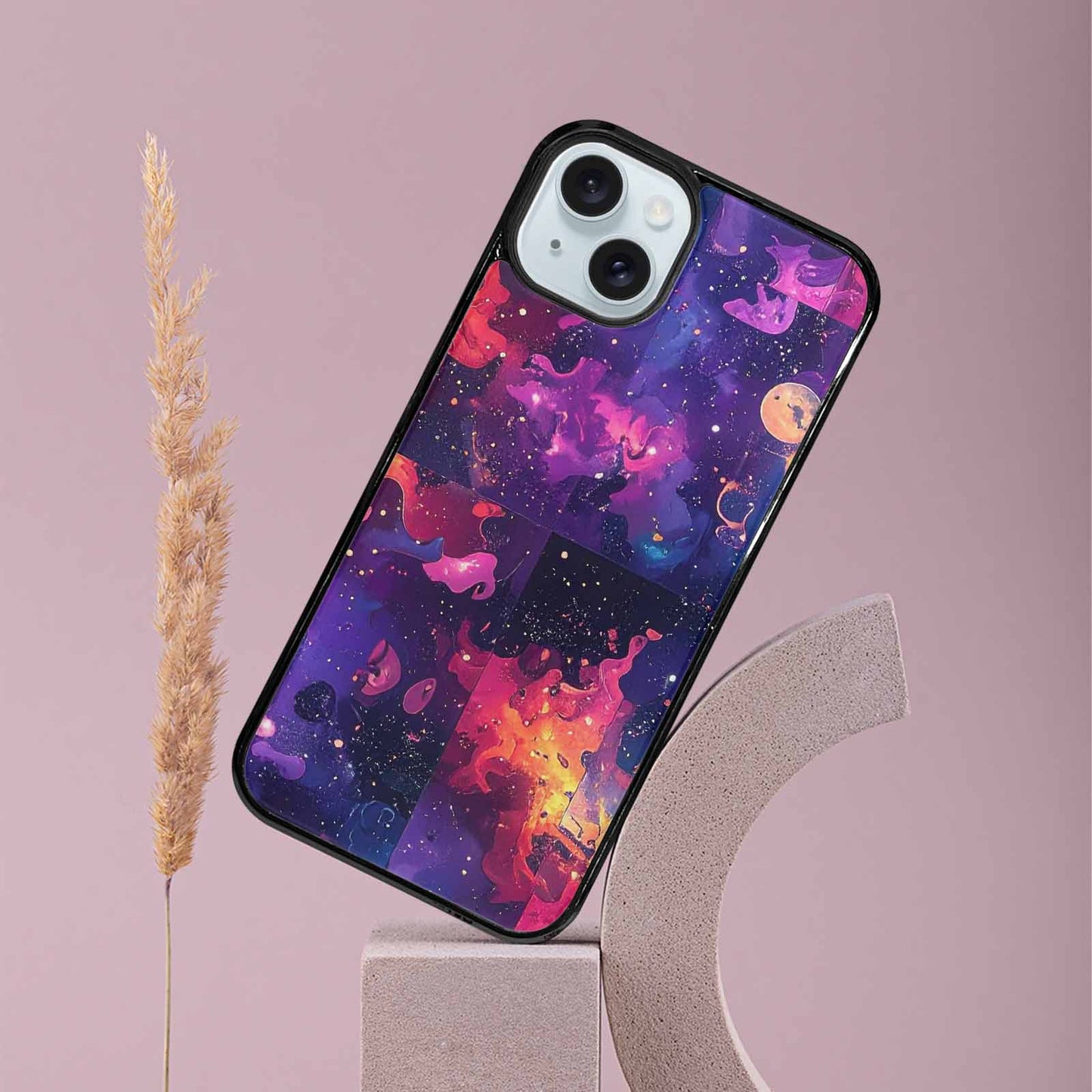 iPhone 15 Plus Case — Cosmic Creature And Object Mashup Pattern, Custom Print Case Cover