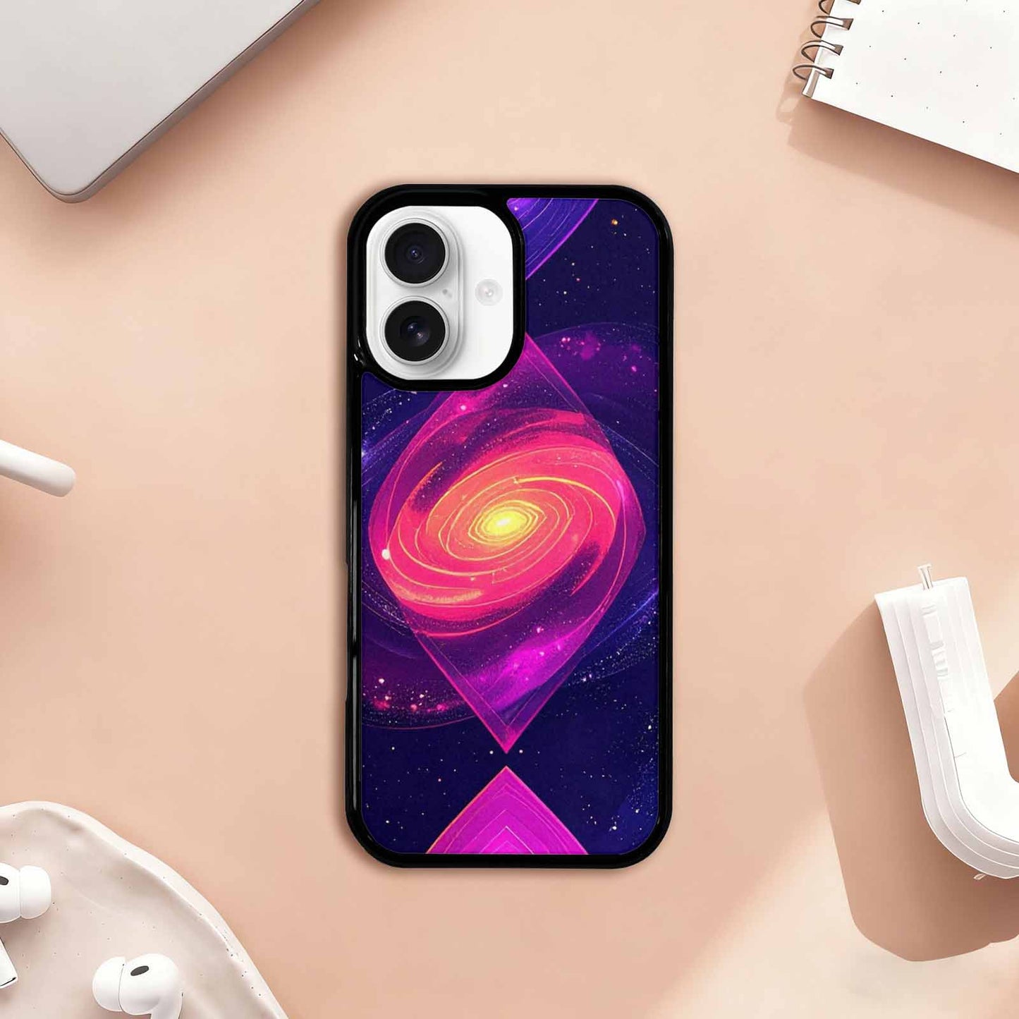 iPhone 17 Case — Rose Galaxy Art Seamless Galaxy Space, Custom Printed Phone Case