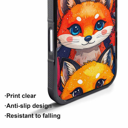 iPhone 17 Air Case — Watercolor Kawaii Fox Faces Watercolor Abstract, Custom Print Case Cover