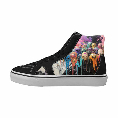 MEN'S Aliens  Marble Melting High Top Canvas Dark Academia Sneakers