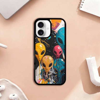 iPhone 17 Case — Aliens Marblealiens Pattern Alien Scifi, Custom Print Case Cover