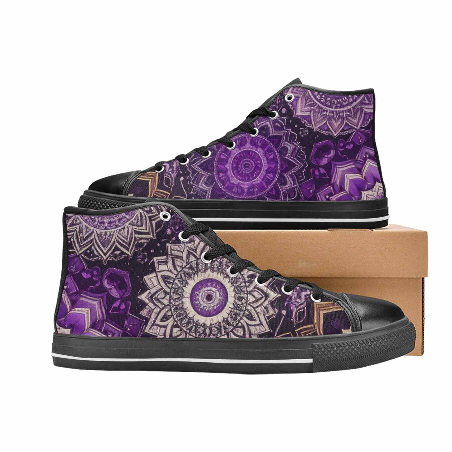 MEN'S Mandala High Top Canvas Dark Academia Custom Sneakers